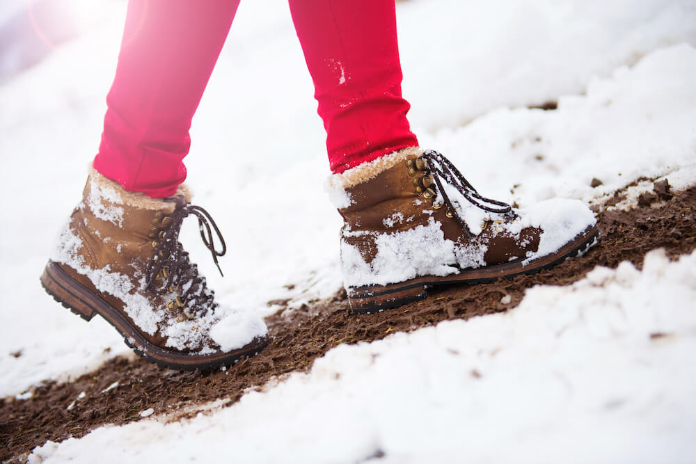 Obuwie trekkingowe z wysoką cholewką na zimę